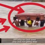 Group Of Mourners Tried Crossing River With Coffin, See What Happens Next