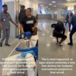 Woman Tears Up Husband's International Passport Upon Arriving at Lagos International Airport.