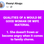 She Doesn’t Frown or Become Angry When It Comes to Family Chores: Nigerian Man Shares Qualities of a...