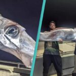 Fishermen Capture Rare with Unusual Head Shape